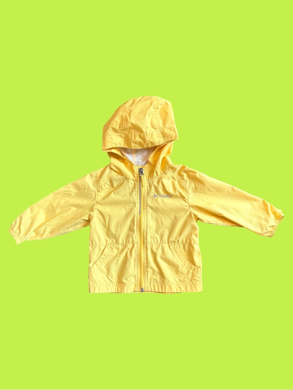 2T Columbia Toddler Yellow Hooded Rain/Wind Jacket – Excellent Condition